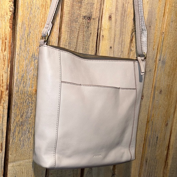 Fossil Gray Leather Shoulder Bag - Picture 4 of 11
